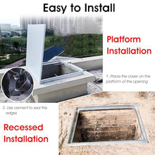 ZAQYCM Crawl Space Floor Access Door with Lock and Handle, Recessed Sewer Manhole Cover Yard Patio Garden, Customizable Egress Basement/Window Well Covers Outside(WxL 24x37in)