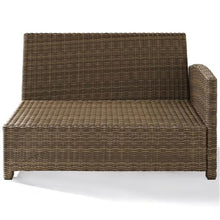 Afuera Living Modern Wicker Right Arm Patio Loveseat, 53" W x 32" D x 32.5" H, Brown and Sand, UV-Resistant Resin Wicker, Steel Frame, Weather-Resistant Cushions, Outdoor Seating for Patio or Garden