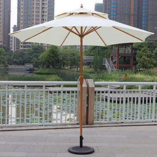 FAFACAI Parasols 9ft / 270cm Double Top Garden Patio Umbrella with Crank Handle, Sun Shade Waterproof Protection for Terrace, Balcony, Pool, Beach (White)