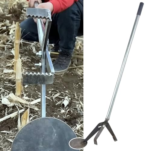 Long-Handled Root Removal Tool, Heavy-Duty Weed Puller for Corn/Tobacco/Cotton Crops, No-Bending Effortless Removal, Farm & Garden Root Extractor