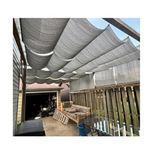 SHINGJING U-Shaped Retractable Roller Blind with Mounting Kit, UV Protection Replacement Pergola Canopy Cover, Patio Deck Porch Gazebo Wave Awning,Easy to Install(W3*L10m/W9.84*L32.81ft)