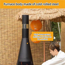 SJWTYK Modern Chiminea Outdoor Fireplace with Chimney, Cold-Rolled Steel Patio Fire Pit with Mesh Door, Burning Fireplace for Heating and Cooking for Backyard, Patio
