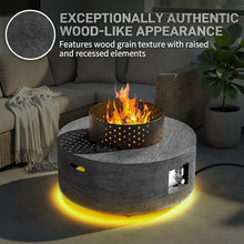 Dineli 30" Round Propane Fire Pit Table Firepit Table for Outside Patio
