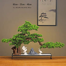 YXIANG56Q Fake Plants Chinese Simulation Welcome Pine Green Plant Bonsai Ornaments Hotel Living Room Office Desktop Creative Decoration Home Furnishing Gifts Bonsai Tree(C)