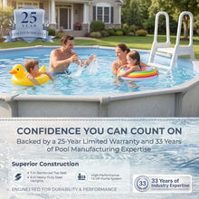 Blue Wave Martinique 27-ft Round 52-in Deep Hard Sided Above Ground Pool Kit with 7-in Steel Top Rails, Dual-Speed Sand Filter System, Ladder, Liner, Skimmer & Maintenance Kit – 16,200 Gallon Cap
