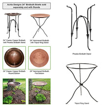 Achla Designs 201-0004 24" Classic Phoebe Stand Birdbath, Antique Copper Plated
