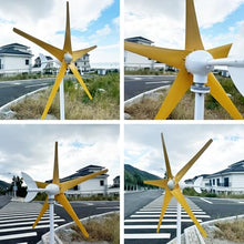 ZHOZHUT 800W-1200W Wind Turbine 12V 24V 48V Wind Turbine Generator Power Kit with MPPT Controller and 5 Yellow Blades, Pure Copper Core Wind Turbine Windmill Generator Suit for Outdoor,1000w,48V