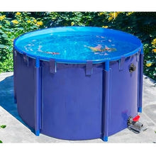 Zfmnoyev Round Pool Above Ground, Thickening Pool Belt Frame, Large Fold Aquarium Children's Pool Fish Tank, Easy to Install, for Backyard Garden Outdoor(1.5x1.2m-2100L/59x47in)