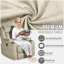 LAFWELL Retro Rocking Recliner Chair, Massage Rocker Recliner Chair with Vibration Massage and Heat, USB and Type-C Ports,360° Swivel Chairs,Living Room, Bedroom, Nursery, RV, Beige