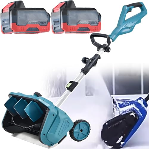 Professional Cordless Electric Snow Blower - E-Snow Shovel for Driveways & Stairs | 1000W Brushless Motor | 45° Chute Adjustment | Fast & Efficient Snow Cleanup 2batteries