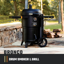 Oklahoma Joe's Bronco 18 in. Heavy Duty Charcoal Drum Smoker and Grill with 284 sq. in. Cooking Area in Black