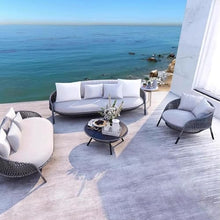 Apk i bc Minimally Woven Rattan Leisure Single Person Terrace Sofa Chair, Sturdy and Durable, Suitable for Outdoor Seaside Use, Equipped with 3 Pillows and 1 Cushion(Gray,80 * 85 * 70)