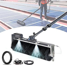 NYTFHMS Cordless Electric Solar Panel Cleaning Brush, 360° Automatic Rotating Roller Brush with 25.2V 26A Motor, 60Cm Head for Exterior Window Pool Cleaning,Recharge-3.5m11FT