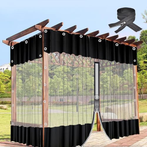 Outdoor Clear Panel Curtain,Waterproof UV Resistant Side Panels,WxH-6x3m(19.7x9.8ft)