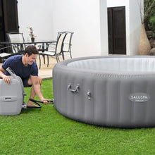 Bestway SaluSpa Grenada AirJet Inflatable Hot Tub with Set of 4 Underwater Non Slip Pool and Spa Seat with Adjustable Legs, Gray