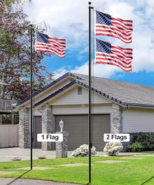 CommerceSigns Telescoping Flagpoles Black Anodized 20'H