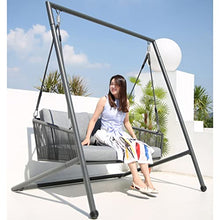 Eiwitany Balcony Rocking Chair Double Swing Outdoor Hanging Chair Closed Safety Hook Can Sit and Lie Indoor Adult Home Swing (Double)