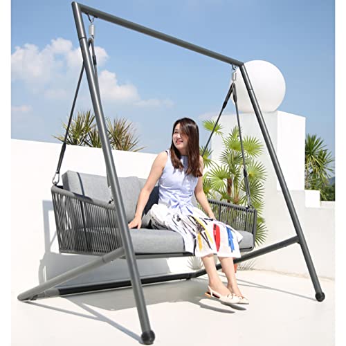 Eiwitany Outdoor Double Swings Can Sit and Lie Down, Suitable for Gardens, Balconies, Courtyards, Terraces, Homestay Resorts, Etc. (Double)