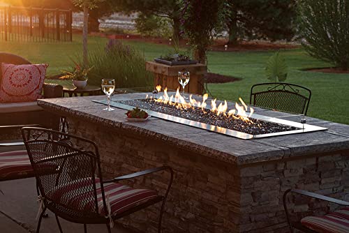 White Mountain Hearth by Empire Carol Rose 60-inch Natural Gas Outdoor Linear Fire Pit Kit W/Manual Electronic Ignition - Ol48tp10n