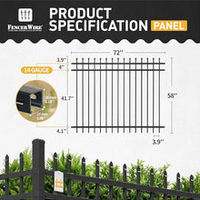 Fencer Wire Heavy Duty Pinnacle Fence Barrier Panel, 5FT Height X 6FT Width Anti-Rust Metal Fencing Panel, Steel Outdoor Decorative Garden Fence Panel for Yard, Pool, Patio, Pack of 10