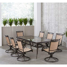 Hanover Fontana 9-Piece Rust-Resistant Aluminum Outdoor Dining Set Brown