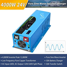 SUNGOLDPOWER 4000W 24Vdc Pure Sine Wave Inverter Low Frequency 240Vac Input 120Vac/240Vac Output Split Phase with Battery Charger Off-Grid 12000W Peak,(Upgrade)