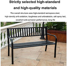 KLYCHF Garden Bench Outdoor Bench Patio Bench Front Porch Furniture Outdoor Park Bench Lounge Chair Cast Iron Steel Frame Metal Garden Back Seat Outdo (A with Cushion) (C Without Cushion)