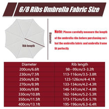GAZOGJ Waterproof Round Patio Umbrella Replacement Canopy - Lightweight Sunshade for 6/8 Ribs Fits 6.6Ft to 13.1Ft Market Pool & Beach Umbrellas Durable Outdoor Parasol Top,Yellow-8 Ribs 400cm