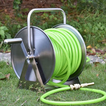 Etsuosy Garden Hose Reel Cart, Stainless Steel, Wall Mount or Portable, 25m Capacity
