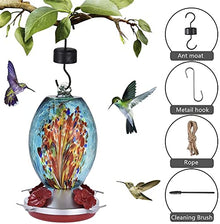 ZYBB Glass Hummingbird Feeder Bird Feeder Hummingbird Feeder Bird Perch for Outdoors Patio Hand Blown