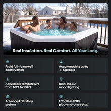 EZLIFE 4-5 Person Four Season Cut Corner Foam Hot Tub, 80 Bubble Jets