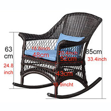 3 Pieces Outdoor Rocking Chair Bistro Set Patio Conversation Set with 2 Rocking Chairs and Glass Table All-Weather Patio Furniture Sets for Garden, Porch And Backyar Bla ( 1 Chair+1 Coffee Table)