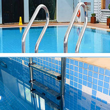 Swimming Pool Escalator 304 Stainless Steel Swimming Pool Ladder Underground Swimming Pool Entrance hot Spring handrail 3 Anti-Skid Pedals Embedded/Silver / 50cm (Silver 50cm)