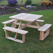 Furniture Barn USA- Cedar 44" Square Picnic Table, Unfinished