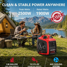 AMERISUN Portable Inverter Generator 2500W, Quiet Gas Power With CO Alarm