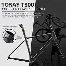 SAVADECK Carbon Road Bike 700C Carbon Frame Racing Bicycle with R8000 22 Speed GroupSet, 25C Tire (Black 54cm)