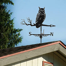 Owl Practical weathervane Classic antirust Outdoor Farm Barn Stake Ornament Wind Chime Weathervane for Roof Garden Decoration Wind Direction Indicator