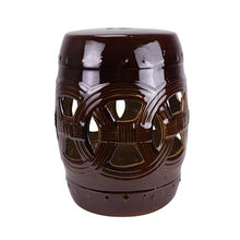 Ceramic Garden Stool Decorative Garden Stools Ceramics Hollowed Out Dressing Stool New Chinese Round Drum Stool Bathroom Patio Living Room Cool Pier Coffee Table Ornaments Garden Stool Ceramic(A)