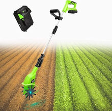 LBAawxe MekUk Garden Tiller & Cultivator Rotavator 20V Electric Tiller, Working Width 10 cm, Depth 25 cm, Speed 250 RPM for Garden, Vegetable Plots for Garden Care Compacted Soils and Lawn Yard