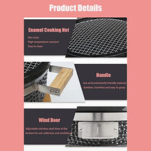 JTYMZYY Japanese Style Charcoal Grill Table, Portable Ceramic BBQ Grill with Wire Mesh Grill and Base,Tabletop Household Barbecue Tools for Outdoor Charcoal Barbecues Camping (Size : Round)