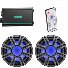 KICKER 10-Inch Premium Marine Subwoofer & 48KMA6004 Marine Amp Bundle with LED Remote