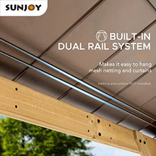 Sunjoy Hardtop Gazebo 11x13 ft Cedar Frame Brown Steel Polycarbonate Roof Brown + Natural Wood