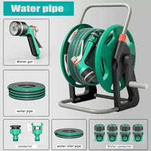Portable Hose Pipe Reel, Mobile Hose Reel Cart Patio Watering Irrigation, Garden Hose Reel Kit Hose Cart Metal with Water Gun (Color : Green, Size : 30m)