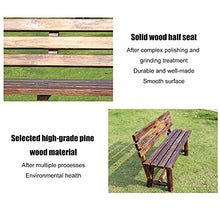Garden Bench Outdoor Garden Bench Terrace Lounge Seating Anticorrosive carbonized Solid Wood Park Chair Garden Double Chair Lawn Benches with backrests for 2-3 People for Balcony Deck Backyard (150CM
