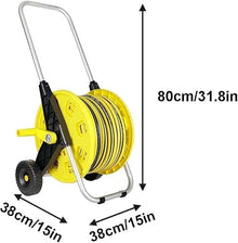 MDYHY Garden Hose Reel Trolley with Wheels and Hose, Portable Hose Storage Trolley(with 30m Hose)