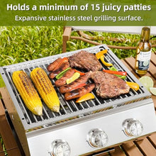 Electactic 3-Burner Stainless Steel 2-in-1 Tabletop Grill and Griddle Combo, 24,000 BTU Portable Flat Top Propane Gas Grill for Commercial BBQ, Outdoor Cooking, Camping, Tailgates & Backyard