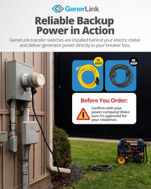 GenerLink Automatic Transfer Switch for Home Generator Non-Surge, 40AMP