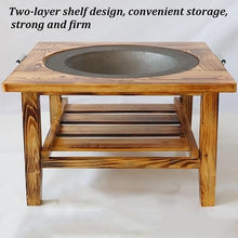 Outdoor Wood Fire Pit Table, Outdoor Fire Pit Bowl with Handles, Fireplace for Winter Heating, for Patio, Backyard, and Gatherings