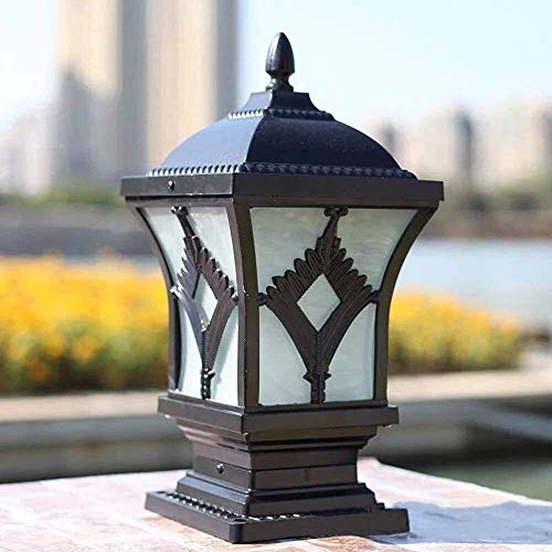 JINHH Continental Retro Industry Waterproof Outdoor Column Lamp Pathway Driveway Landscape Lighting Floor Lawn Floor Lamp Wall Patio Pillar Post Lamp E27 Exterior Pedestal Lamp