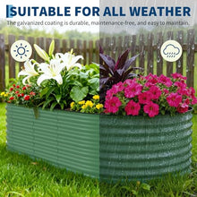 6 Pack Galvanized Oval Raised Garden Bed, Rustproof Metal Planter for Vegetables & Herbs